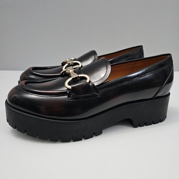 NEW Marc Fisher Wilmer Loafer Platform Horsebit Brown Tortoise Shell Leather 10 - Picture 1 of 15